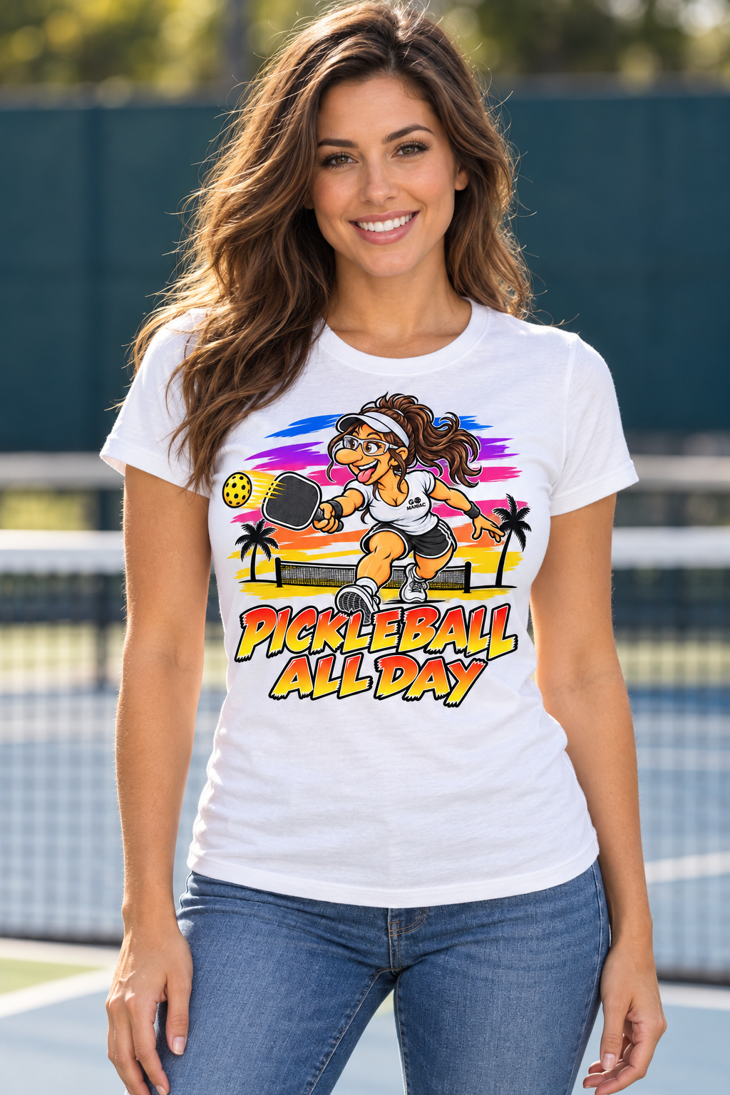 Pickleball All Day — t-shirt blanc